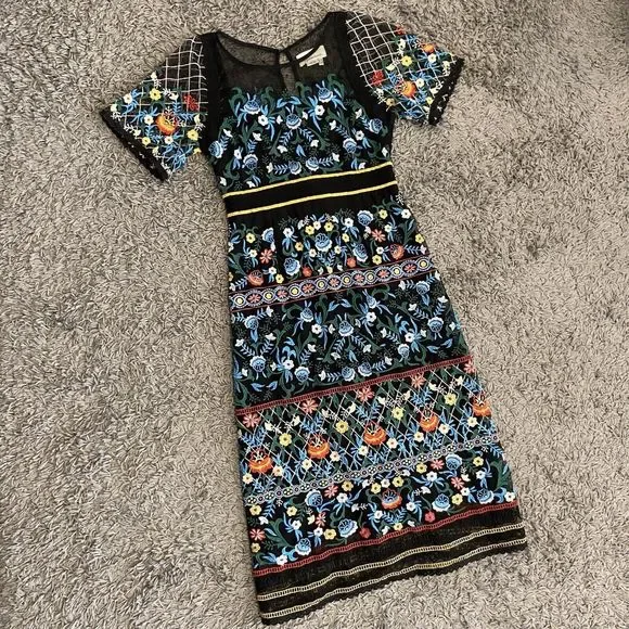 Anthropologie NEW Esther Embroidered Midi Dress Size 2 Petite US 2P - threedaughtersproperties.com Anthropologie NEW Esther Embroidered Midi Dress Size 2 Petite US 2P - threedaughtersproperties.com